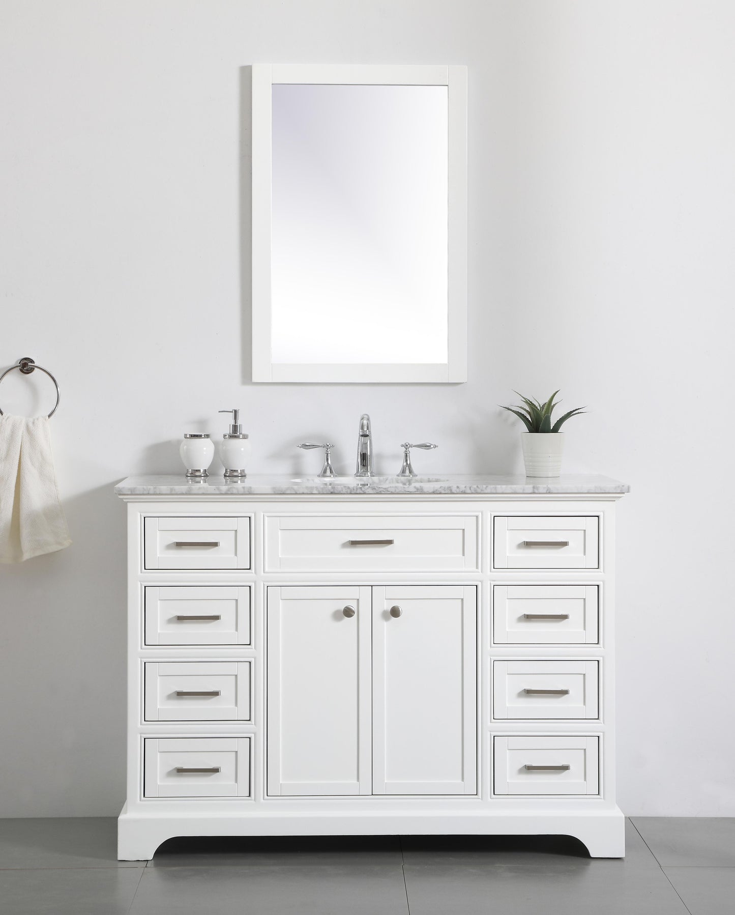 48 in. Single Bathroom Vanity Set in White - BC1504835WH