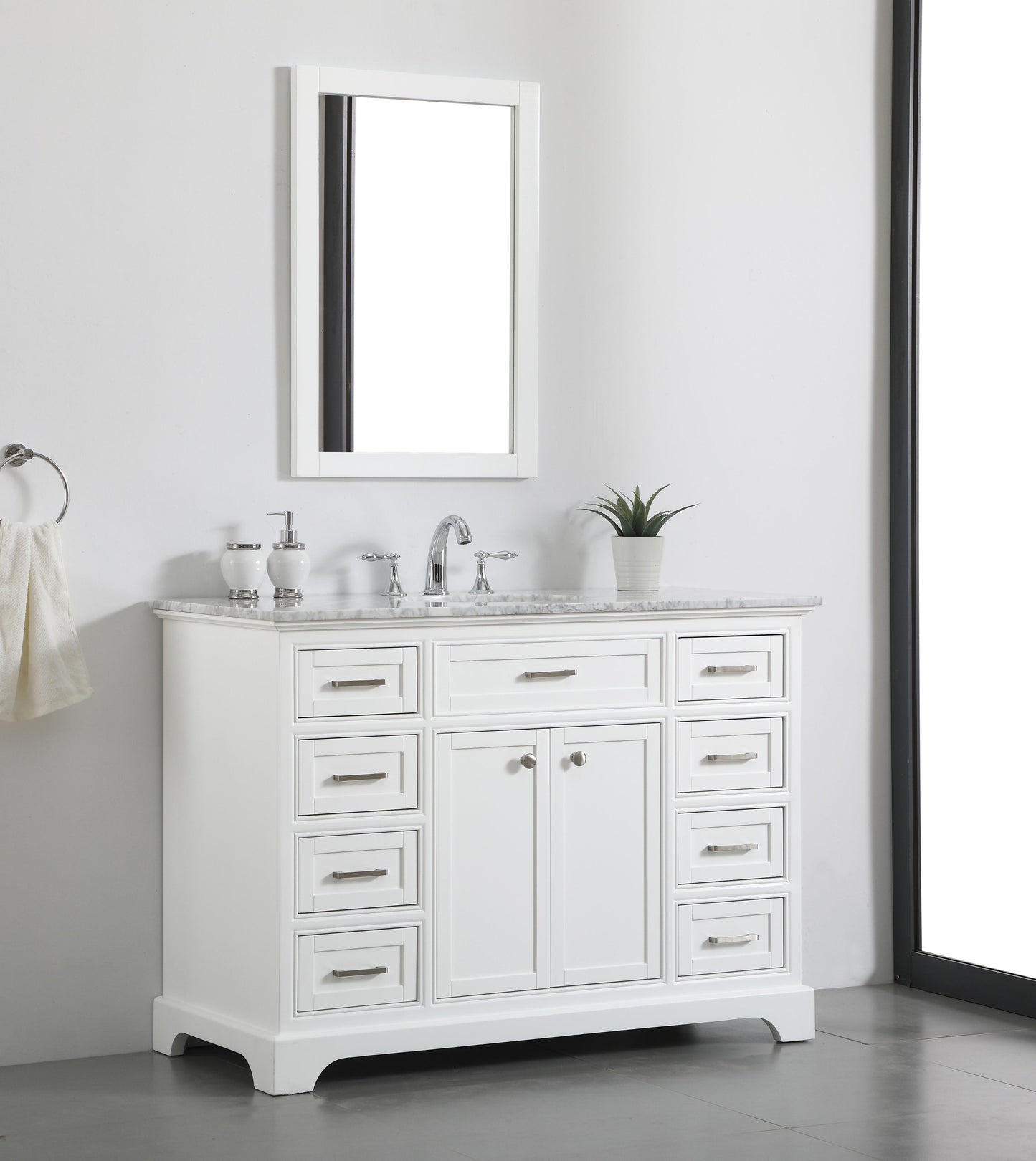 48 in. Single Bathroom Vanity Set in White - BC1504835WH