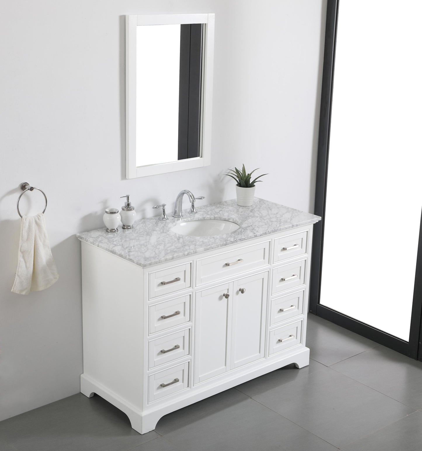 48 in. Single Bathroom Vanity Set in White - BC1504835WH