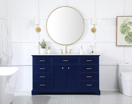 60 inch Single Bathroom Vanity in Blue - BC1506035BL