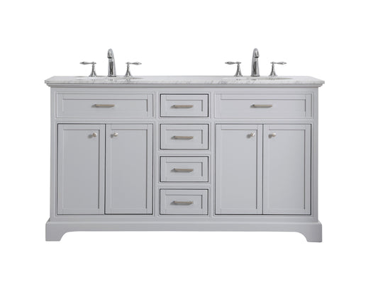 60 in. Double Bathroom Vanity Set in Light Grey - BC150D6035GR