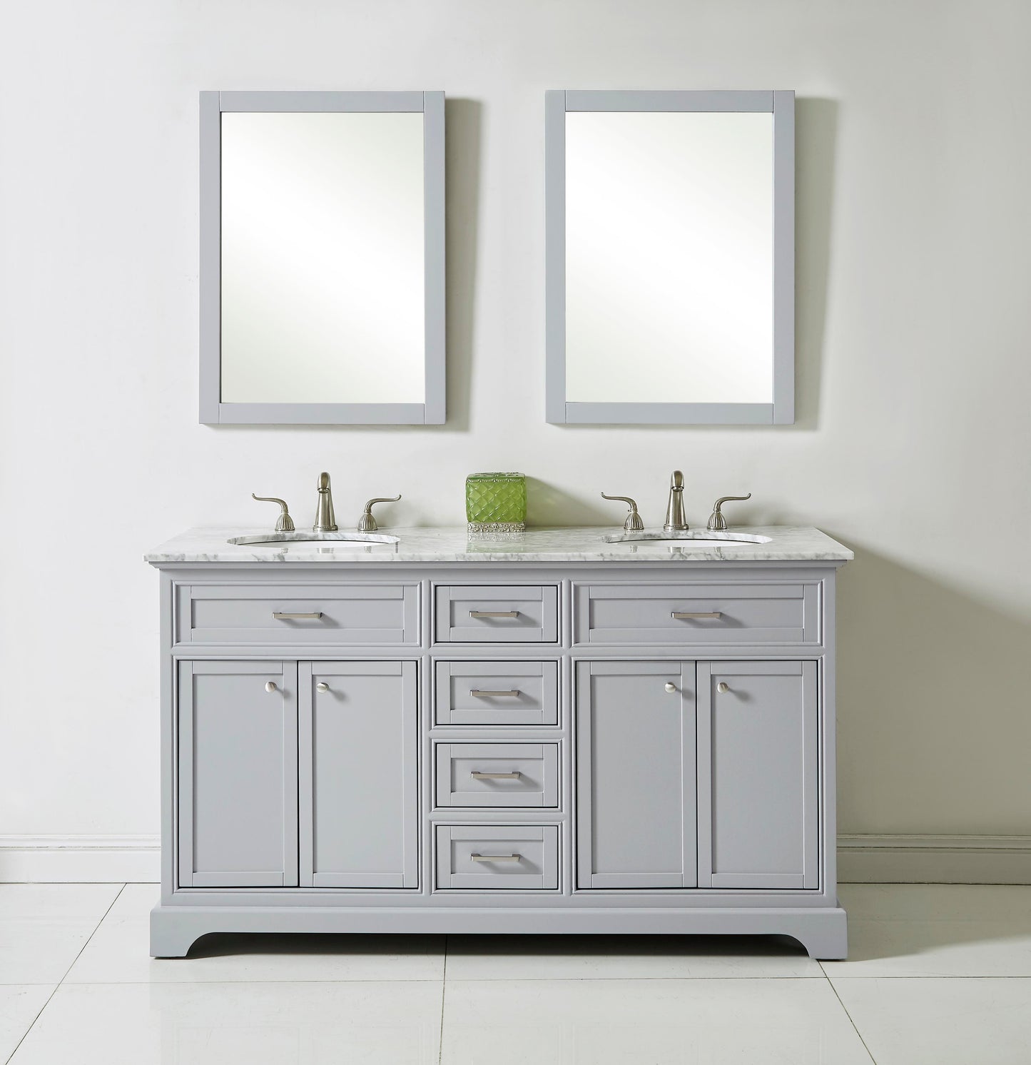 60 in. Double Bathroom Vanity Set in Light Grey - BC150D6035GR