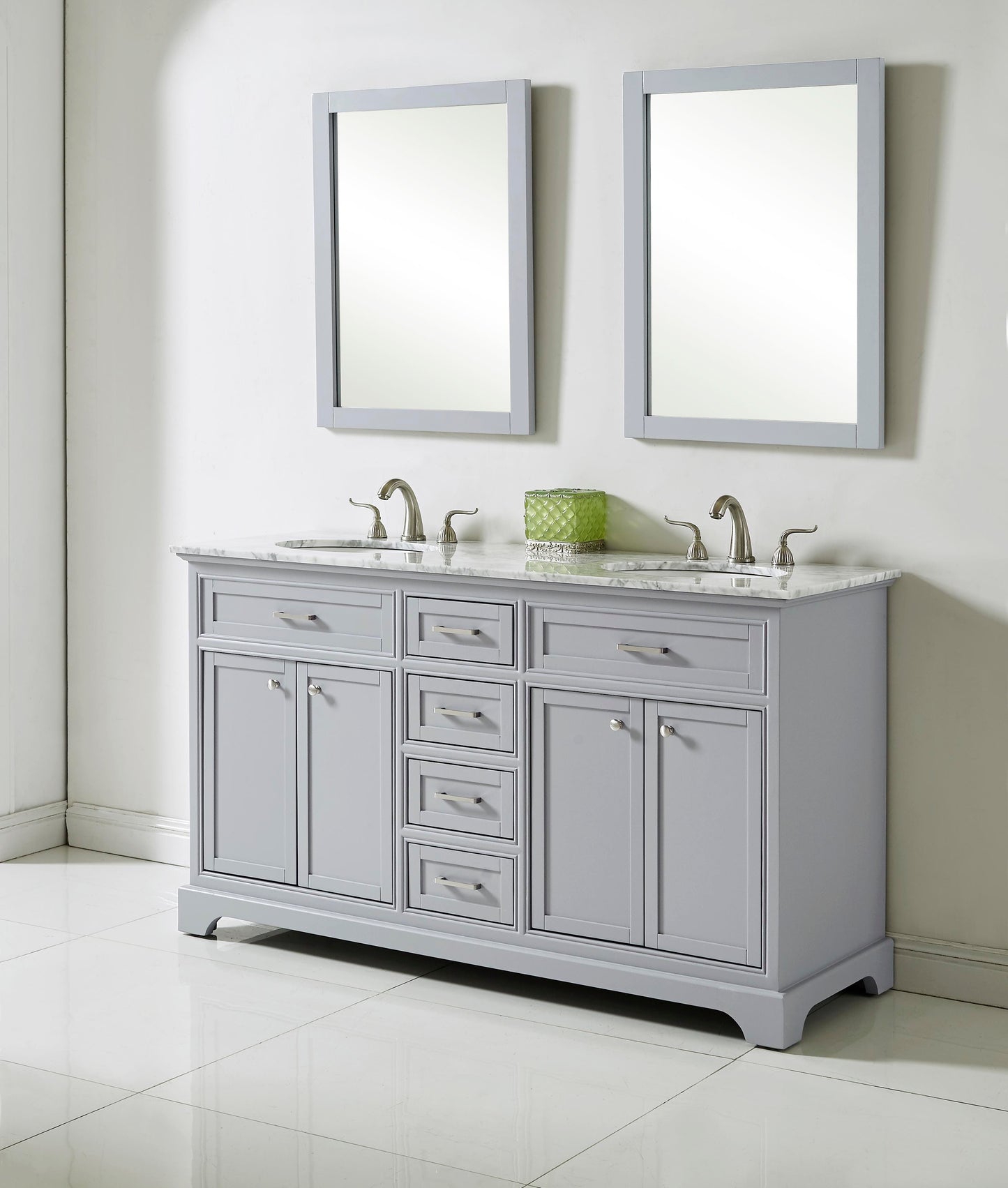 60 in. Double Bathroom Vanity Set in Light Grey - BC150D6035GR