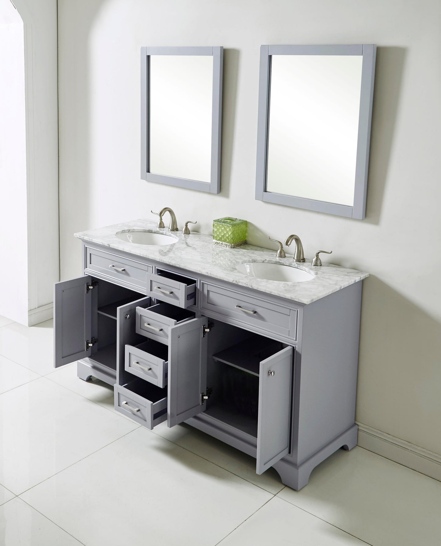 60 in. Double Bathroom Vanity Set in Light Grey - BC150D6035GR