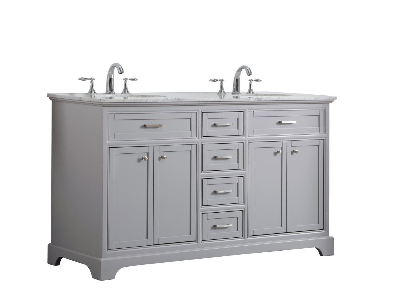 60 in. Double Bathroom Vanity Set in Light Grey - BC150D6035GR