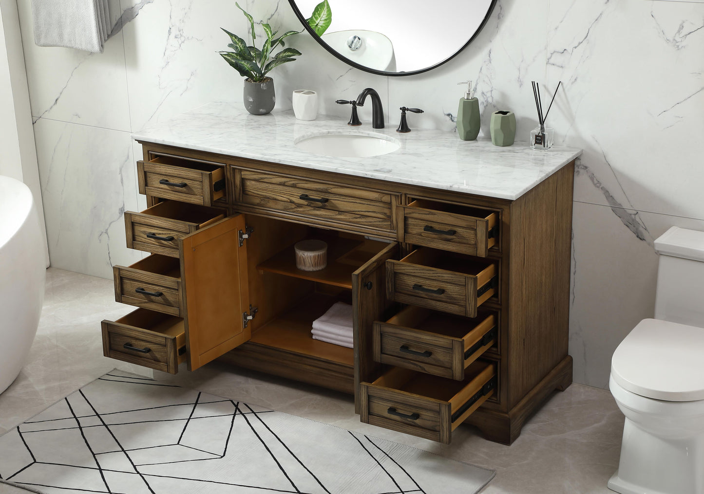 60 inch Single Bathroom Vanity in Driftwood - BC1506035DW