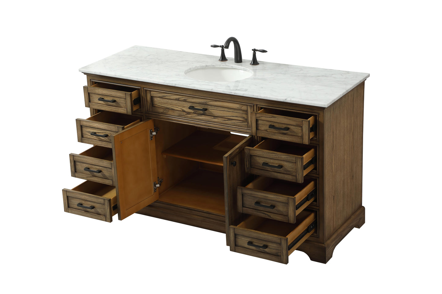 60 inch Single Bathroom Vanity in Driftwood - BC1506035DW