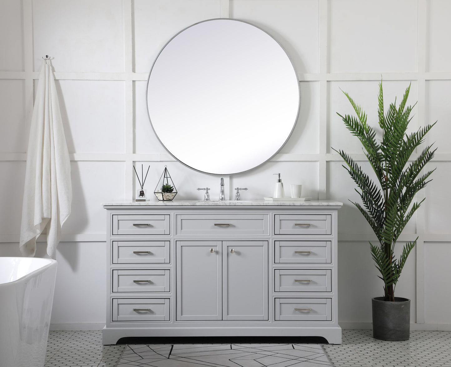 60 inch Single Bathroom Vanity in Grey - BC1506035GR