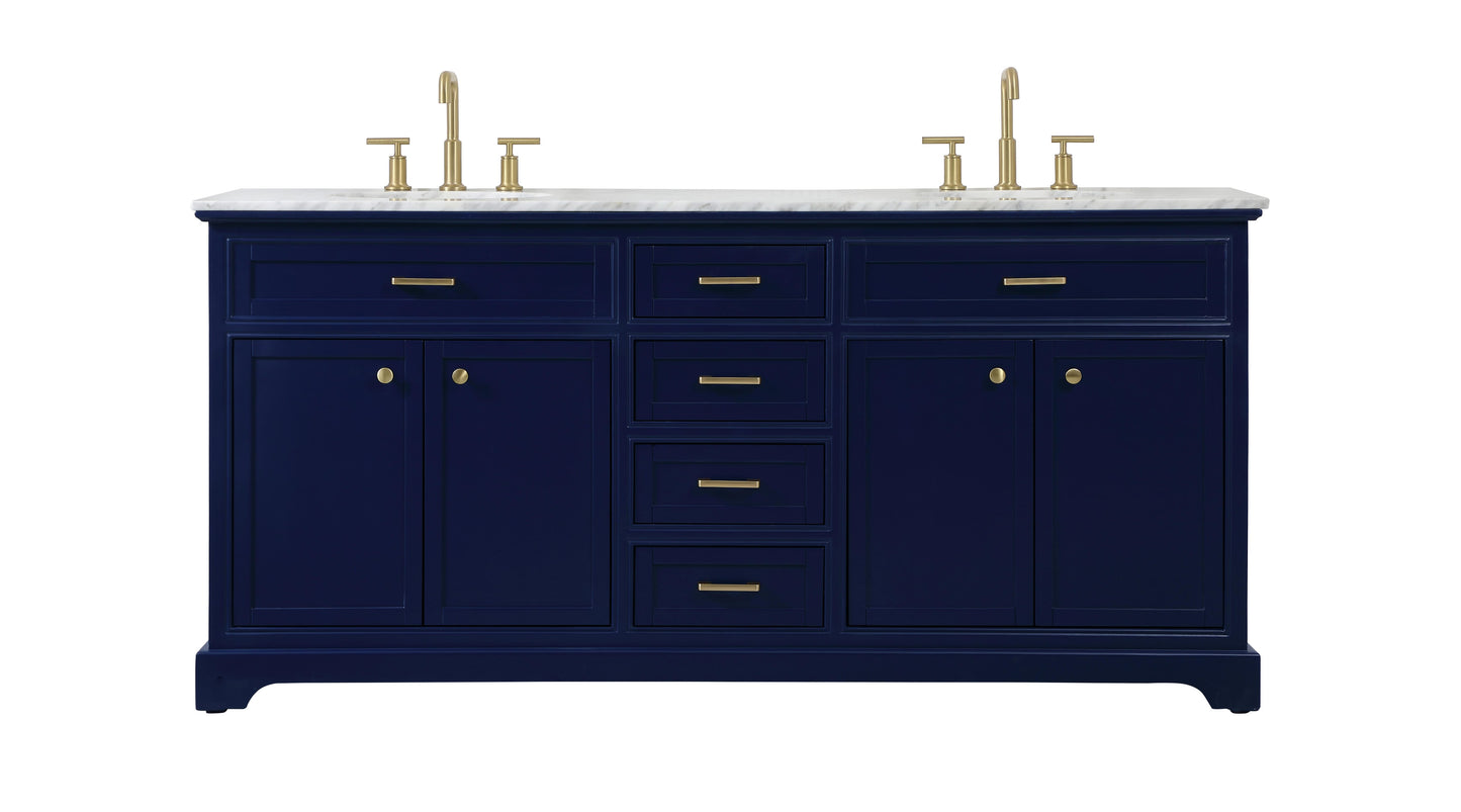 72 inch Double Bathroom Vanity in Blue - BC150D7235BL