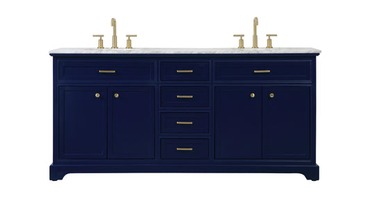 72 inch Double Bathroom Vanity in Blue - BC150D7235BL