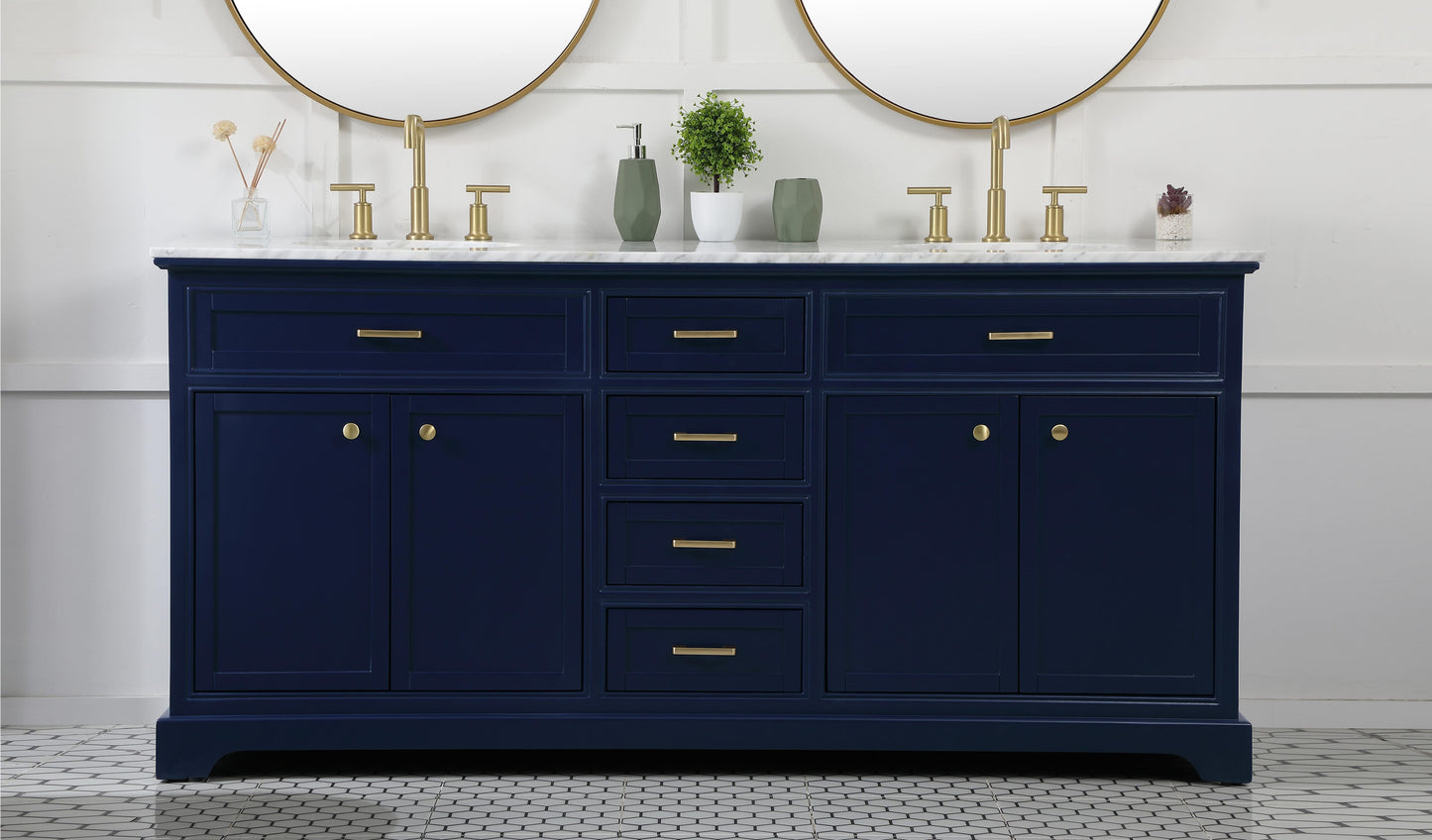 72 inch Double Bathroom Vanity in Blue - BC150D7235BL