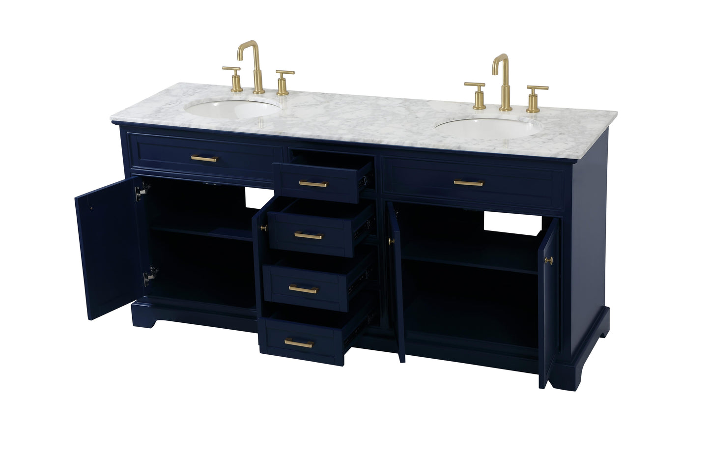 72 inch Double Bathroom Vanity in Blue - BC150D7235BL