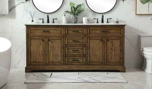 72 inch Double Bathroom Vanity in Driftwood - BC150D7235DW