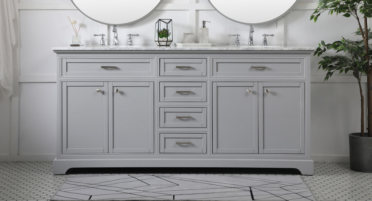 72 inch Double Bathroom Vanity in Grey - BC150D7235GR