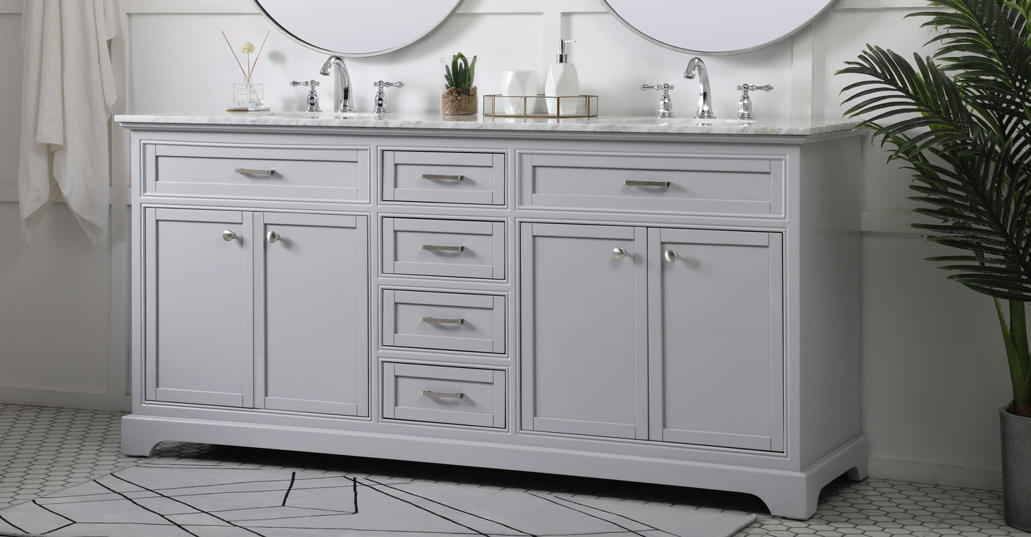 72 inch Double Bathroom Vanity in Grey - BC150D7235GR