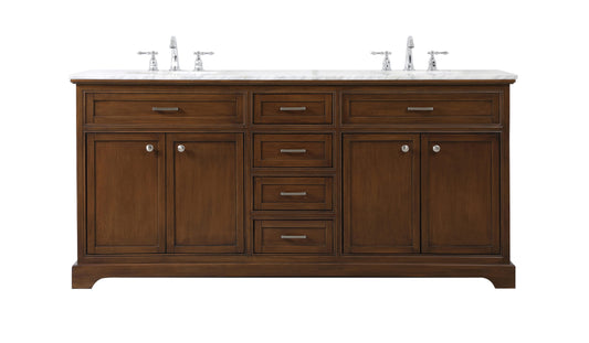 72 inch Double Bathroom Vanity in Teak - BC150D7235TK