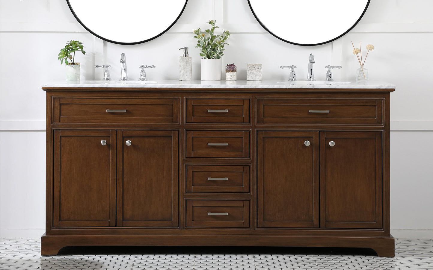 72 inch Double Bathroom Vanity in Teak - BC150D7235TK