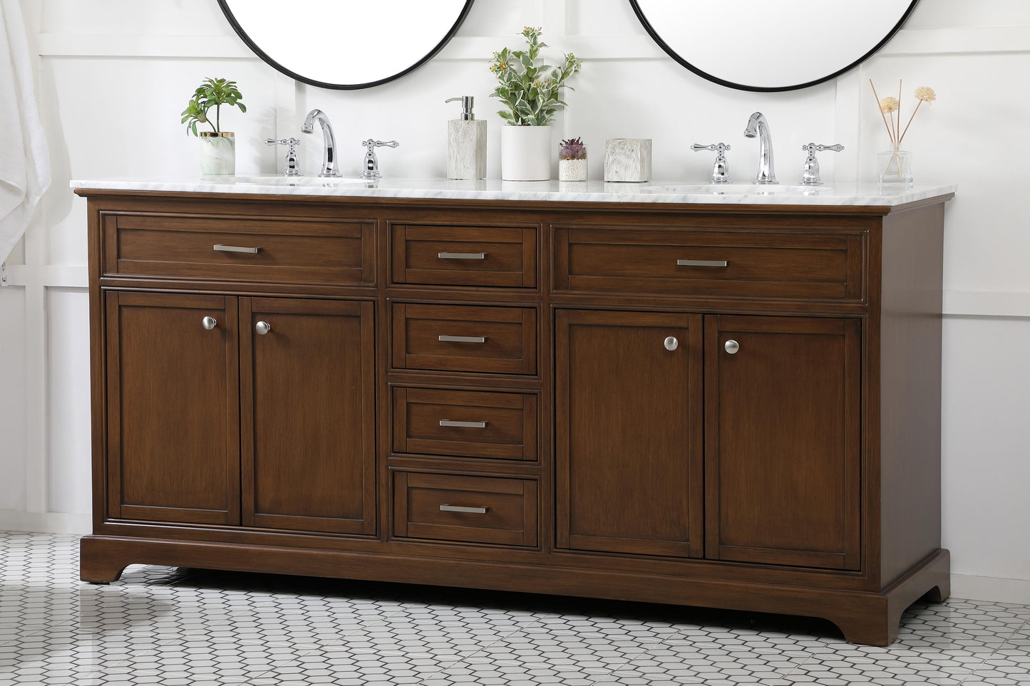 72 inch Double Bathroom Vanity in Teak - BC150D7235TK