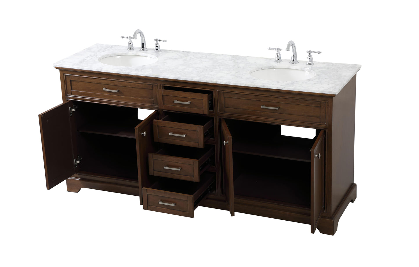 72 inch Double Bathroom Vanity in Teak - BC150D7235TK