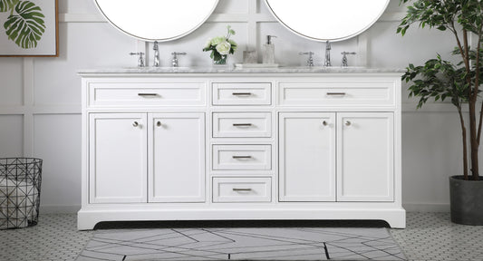 72 inch Double Bathroom Vanity in White - BC150D7235WH