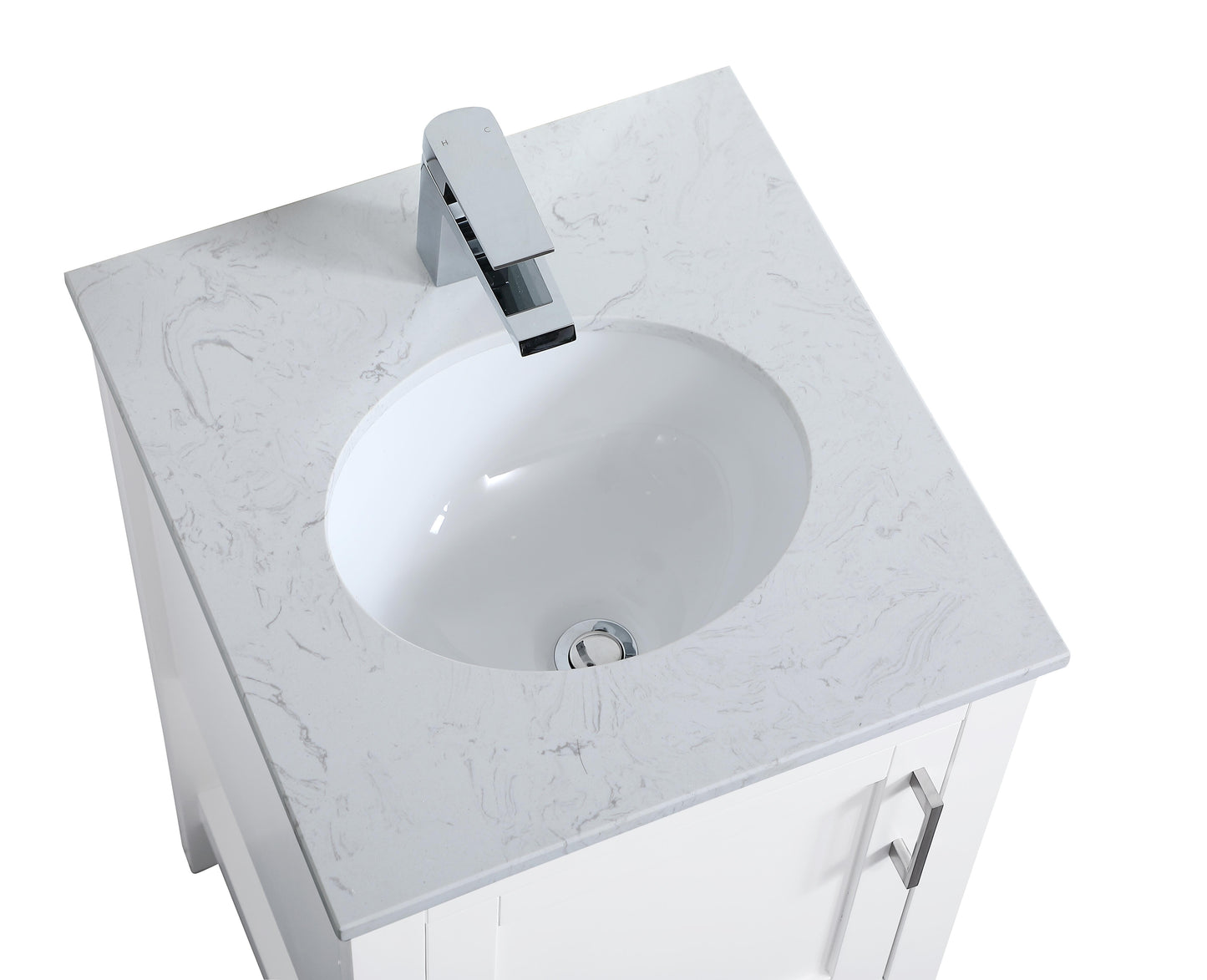 18 inch Single Bathroom Vanity in White - BC1601834WH