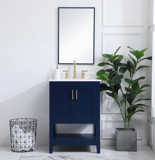 24 inch Single Bathroom Vanity in Blue - BC1602434BL