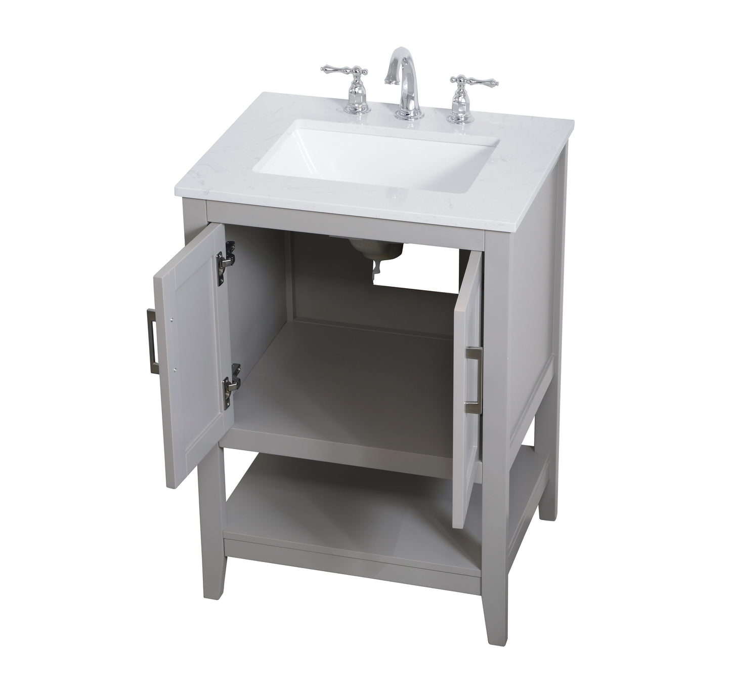 24 inch Single Bathroom Vanity in Grey - BC1602434GR