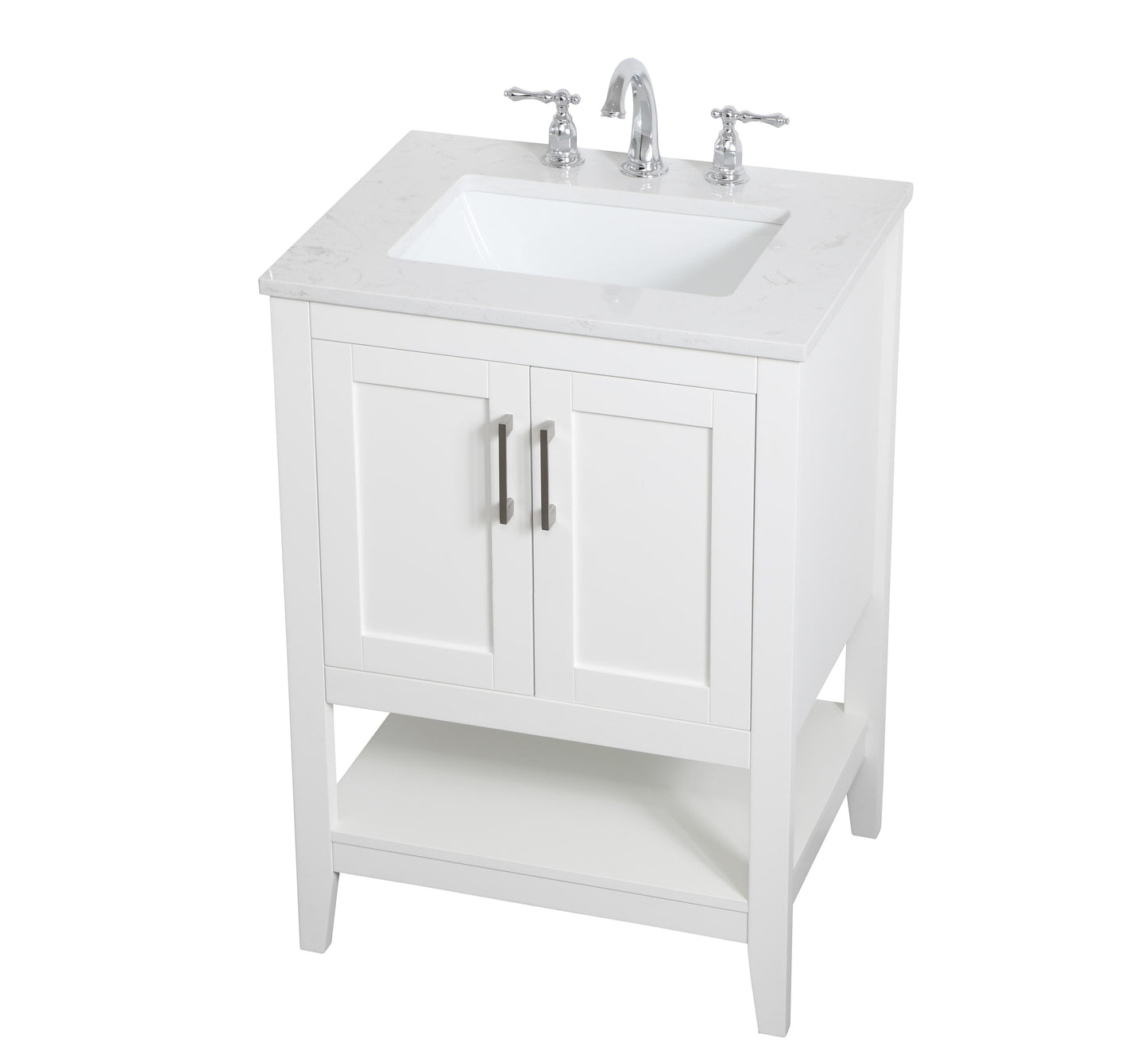 24 inch Single Bathroom Vanity in White - BC1602434WH