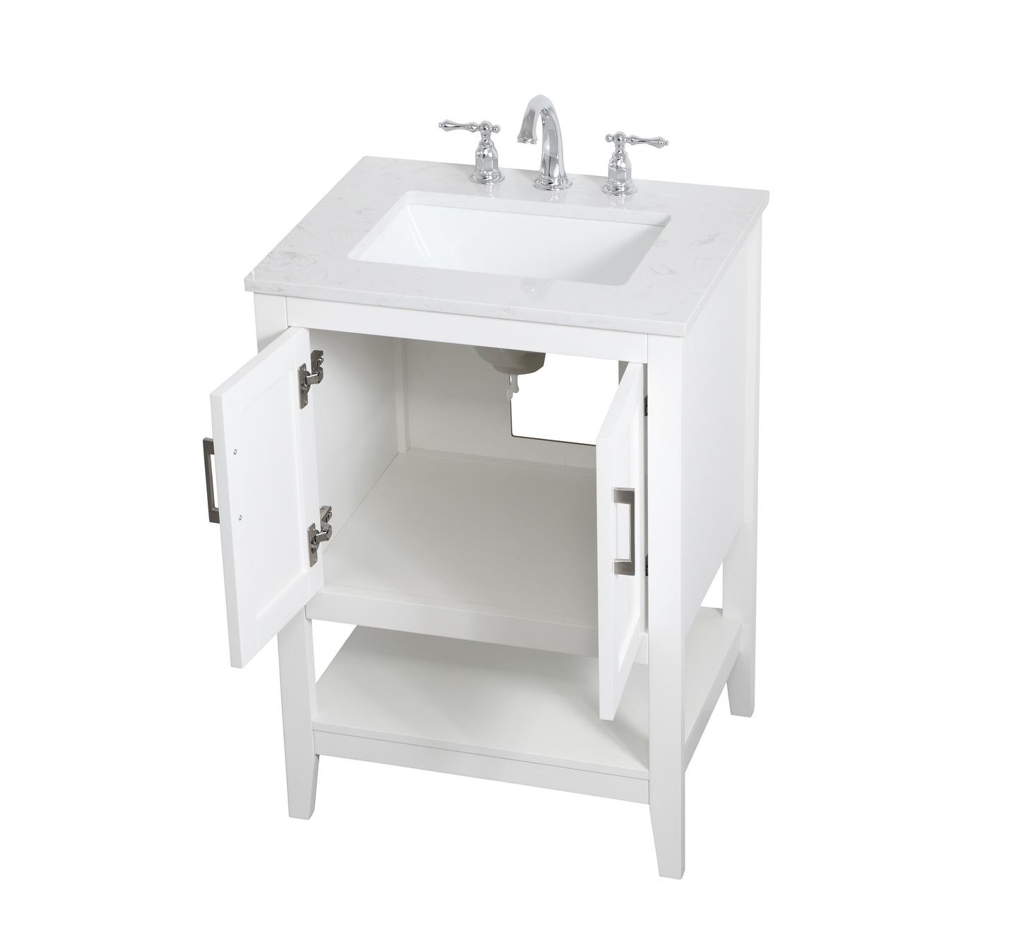 24 inch Single Bathroom Vanity in White - BC1602434WH