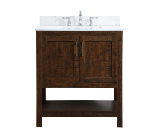 30 inch Single Bathroom Vanity in Espresso with Backsplash - BC1603034EX-BS