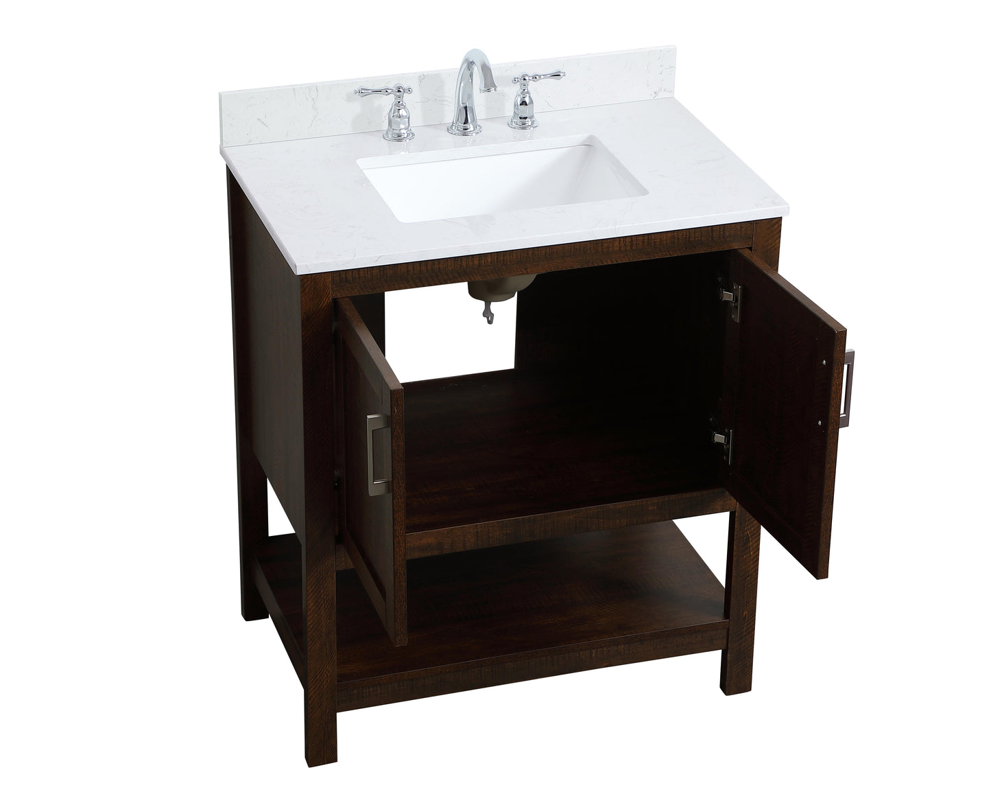 30 inch Single Bathroom Vanity in Espresso with Backsplash - BC1603034EX-BS