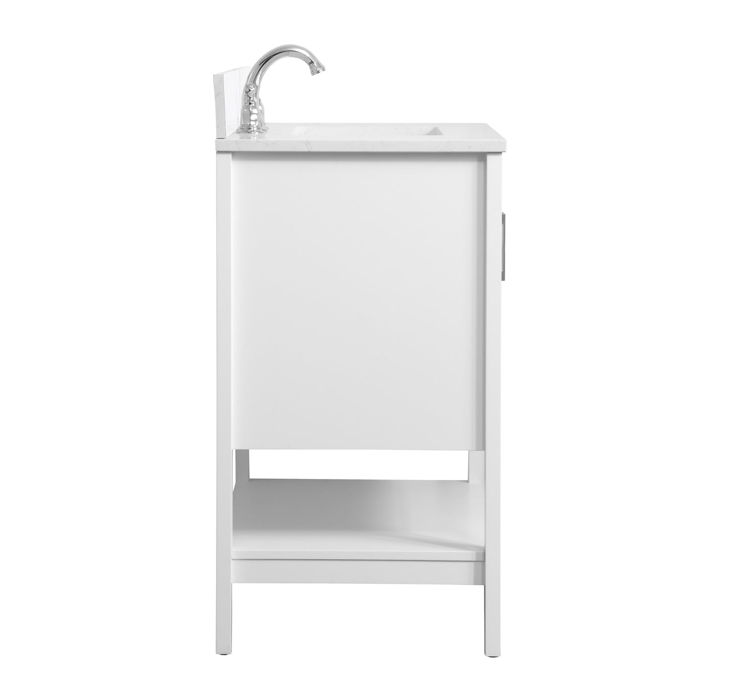 30 inch Single Bathroom Vanity in White with Backsplash - BC1603034WH-BS