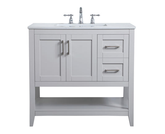 36 inch Single Bathroom Vanity in Grey - BC1603634GR