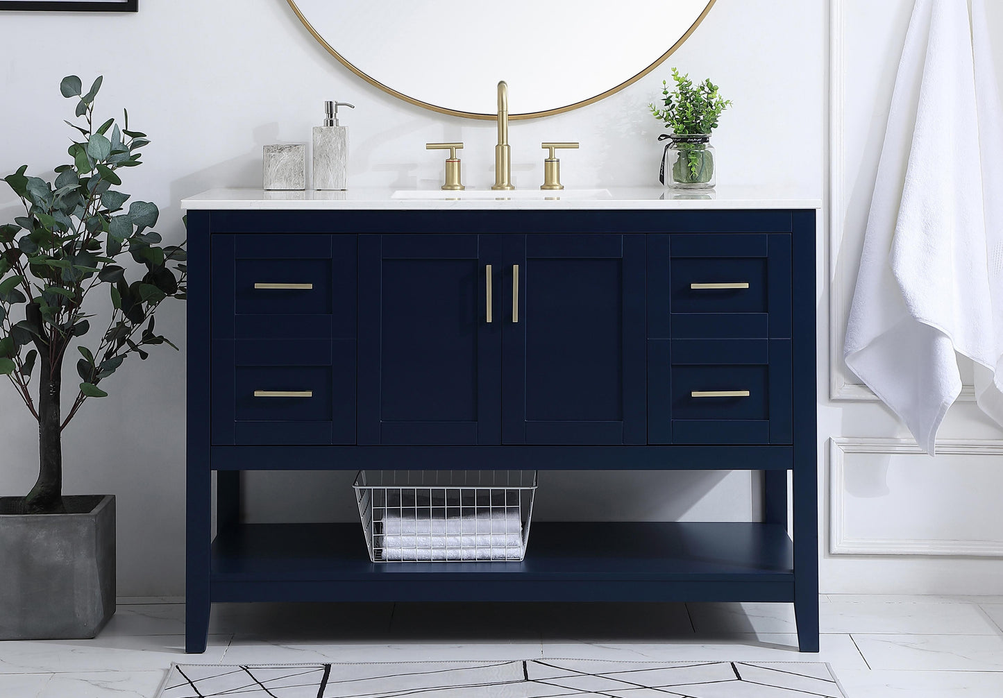 48 inch Single Bathroom Vanity in Blue - BC1604834BL