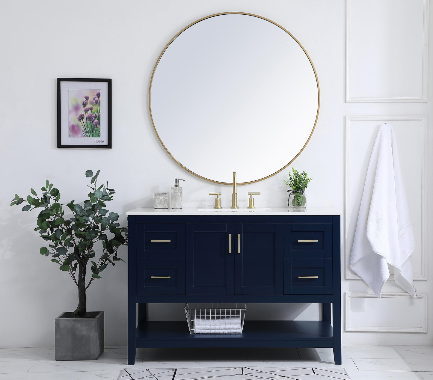 48 inch Single Bathroom Vanity in Blue - BC1604834BL