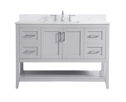 48 inch Single Bathroom Vanity in Grey with Backsplash - BC1604834GR-BS