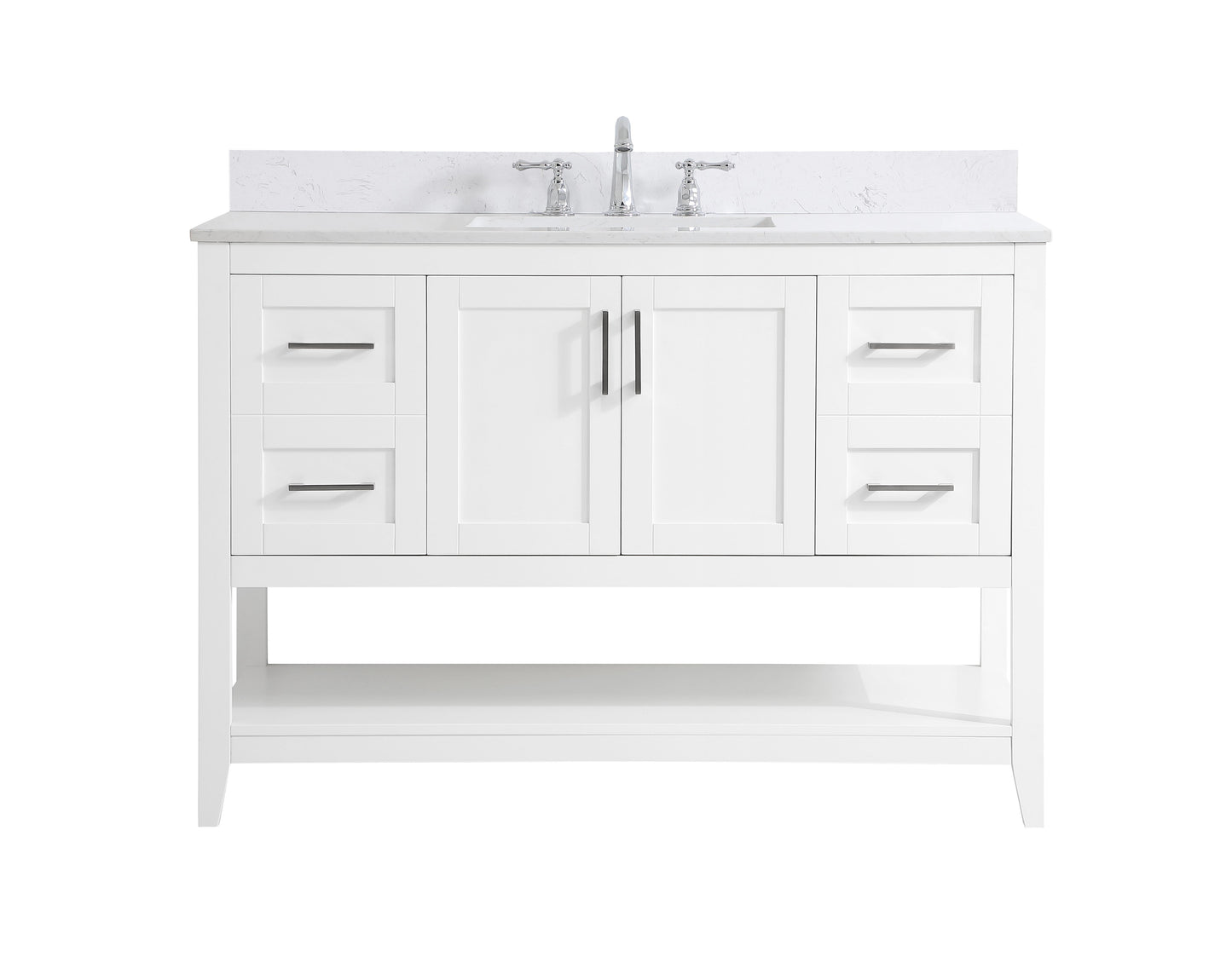 48 inch Single Bathroom Vanity in White with Backsplash - BC1604834WH-BS