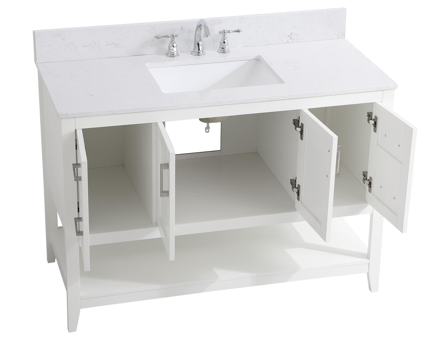 48 inch Single Bathroom Vanity in White with Backsplash - BC1604834WH-BS