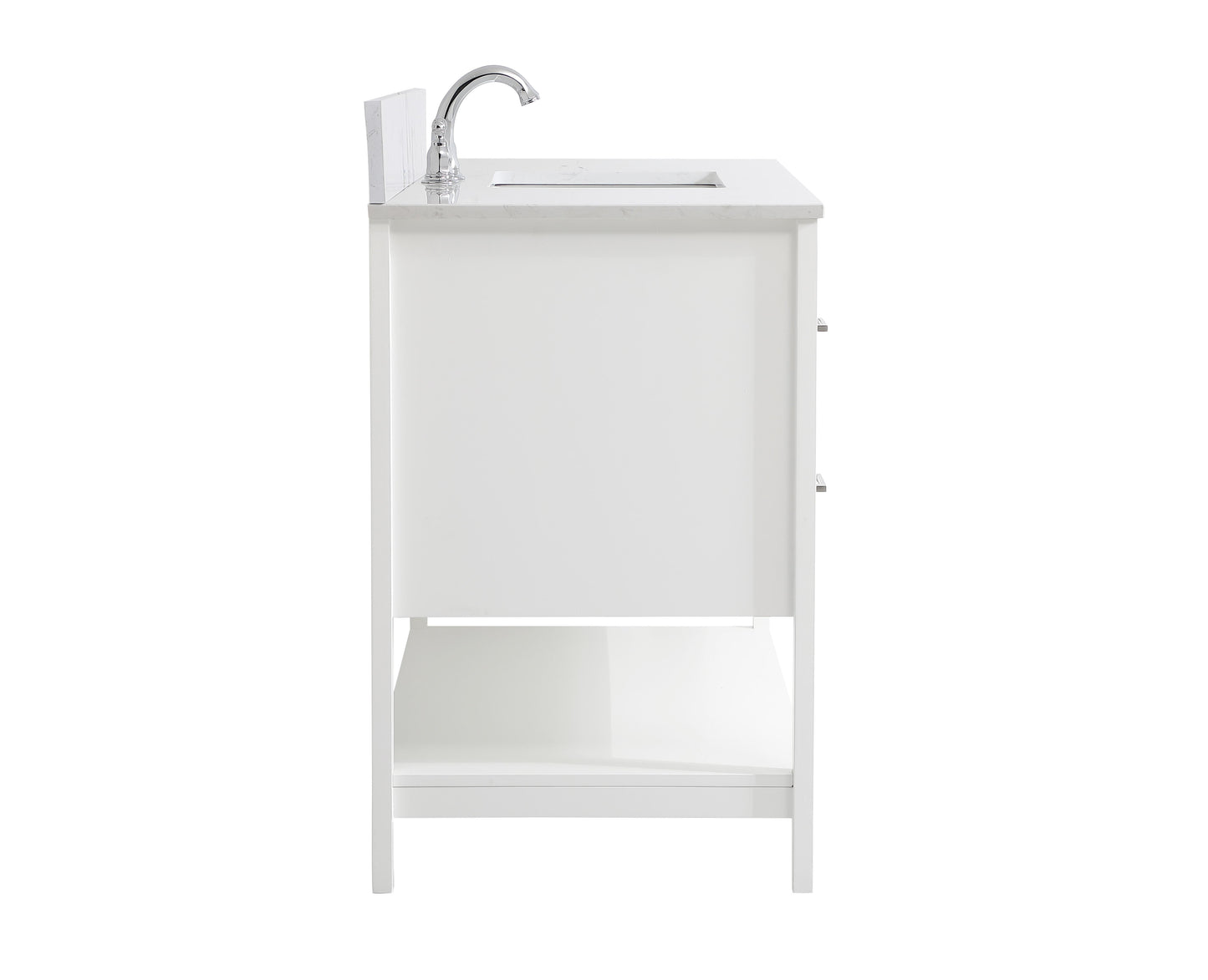 48 inch Single Bathroom Vanity in White with Backsplash - BC1604834WH-BS