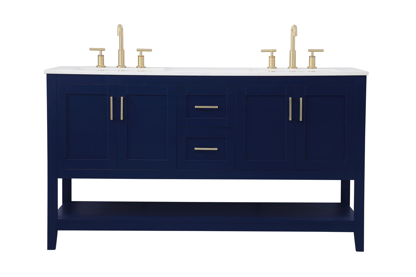 60 inch Double Bathroom Vanity in Blue - BC160D6034BL