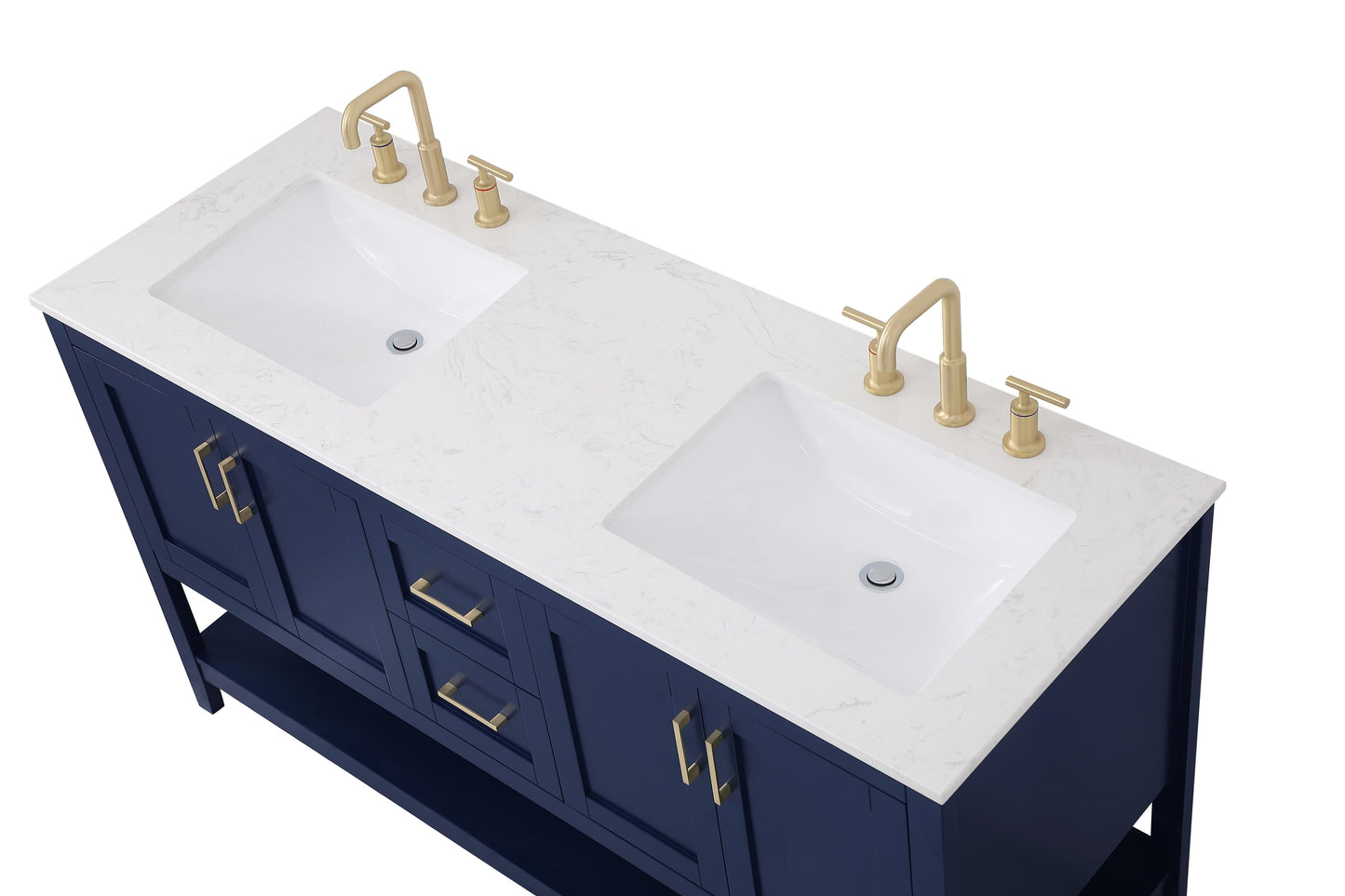 60 inch Double Bathroom Vanity in Blue - BC160D6034BL