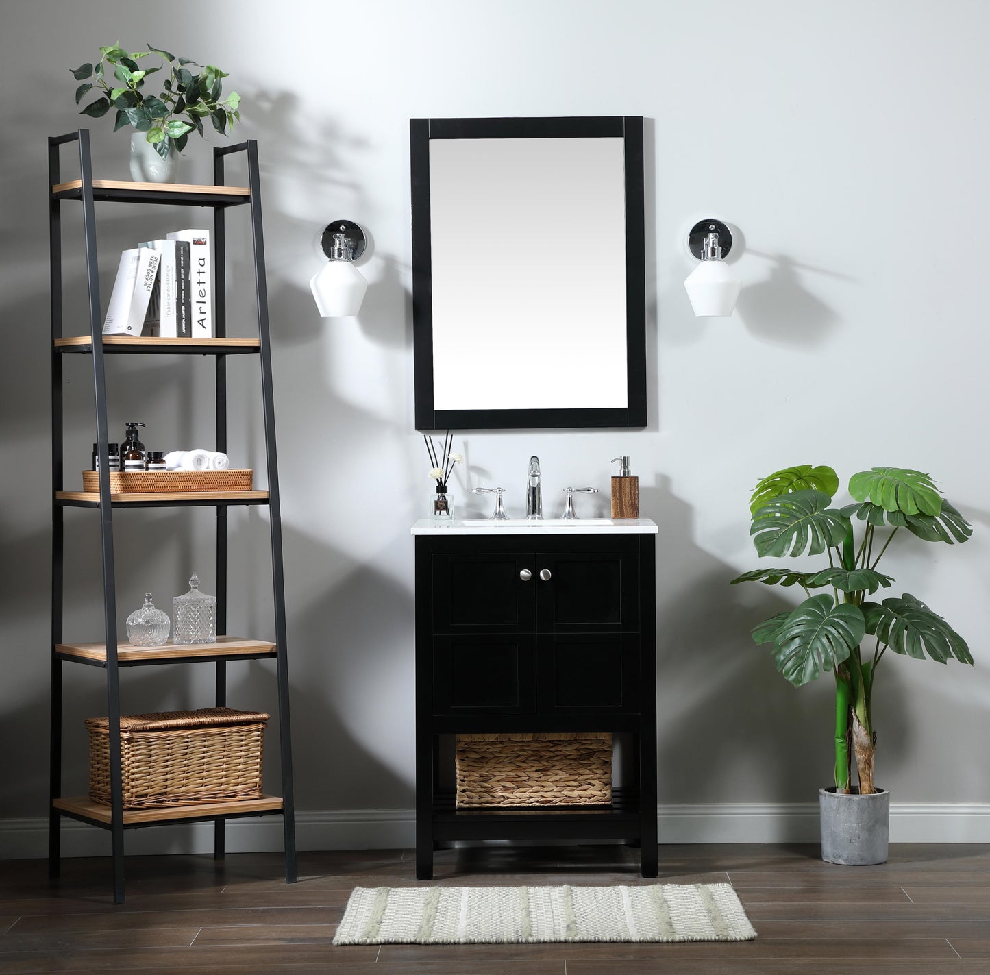 24 inch Single Bathroom Vanity in Black - BC1702434BK