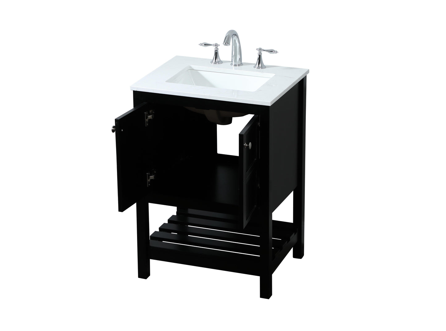 24 inch Single Bathroom Vanity in Black - BC1702434BK