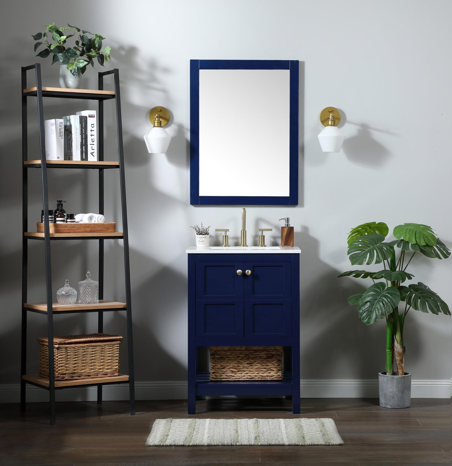 24 inch Single Bathroom Vanity in Blue - BC1702434BL