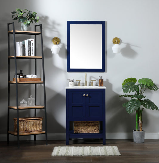 24 inch Single Bathroom Vanity in Blue - BC1702434BL