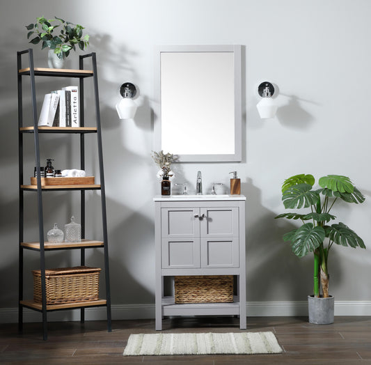 24 inch Single Bathroom Vanity in Grey - BC1702434GR