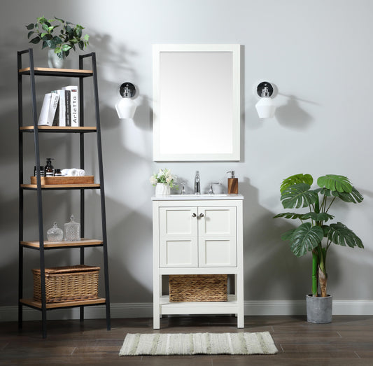 24 inch Single Bathroom Vanity in White - BC1702434WH