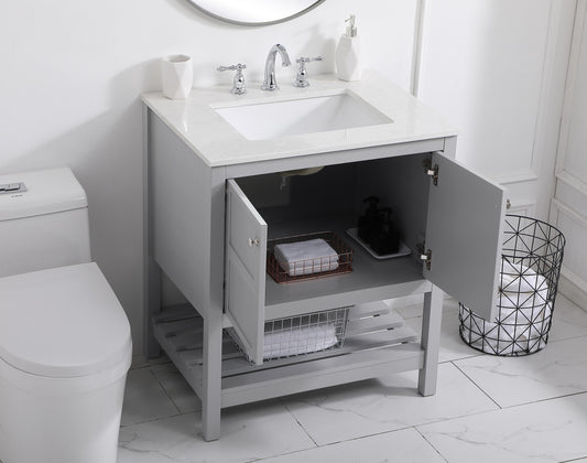 30 inch Single Bathroom Vanity in Gray - BC1703034GR