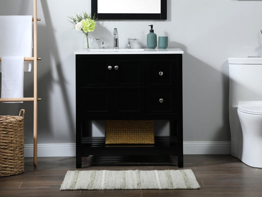 32 inch Single Bathroom Vanity in Black - BC1703234BK