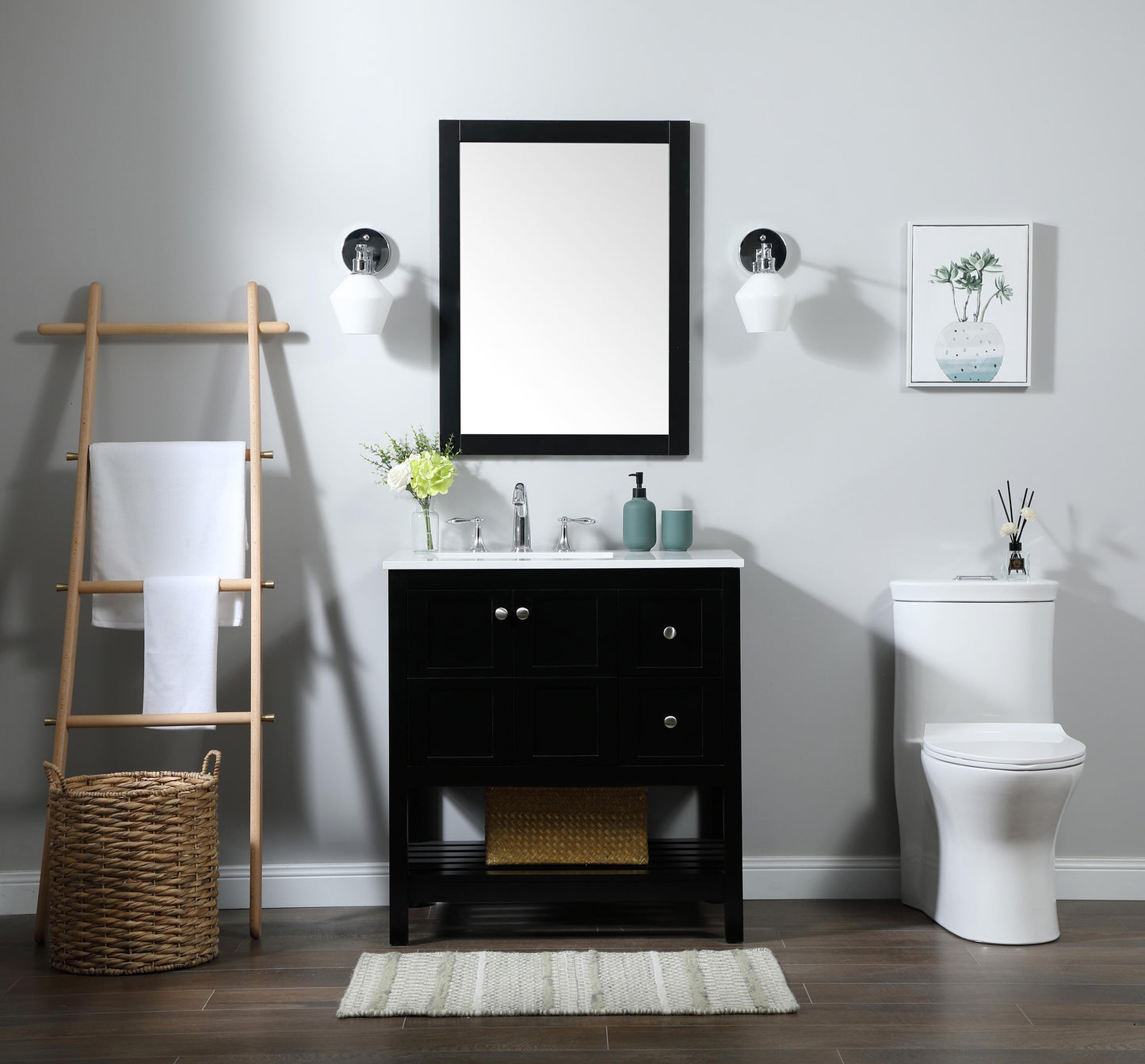 32 inch Single Bathroom Vanity in Black - BC1703234BK